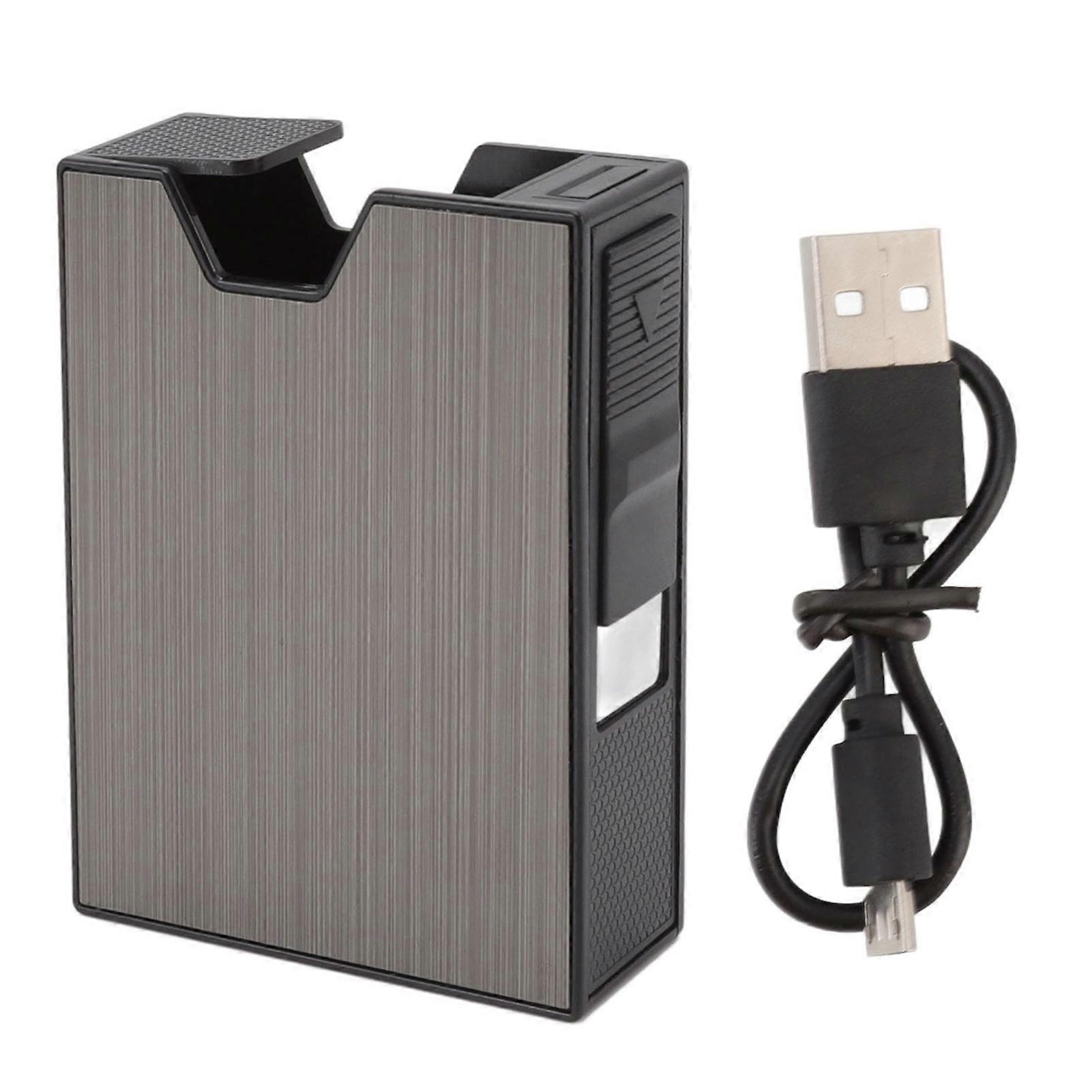 Rechargeable Cigarette Case with Lighter for 20pcs Windproof Tungsten Wire Lighters Cigarette Box