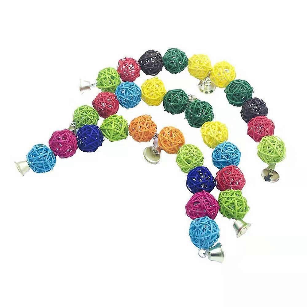 Sûr non toxique oiseau jouets 2pc perroquet rotin vigne bal grignoter jouet