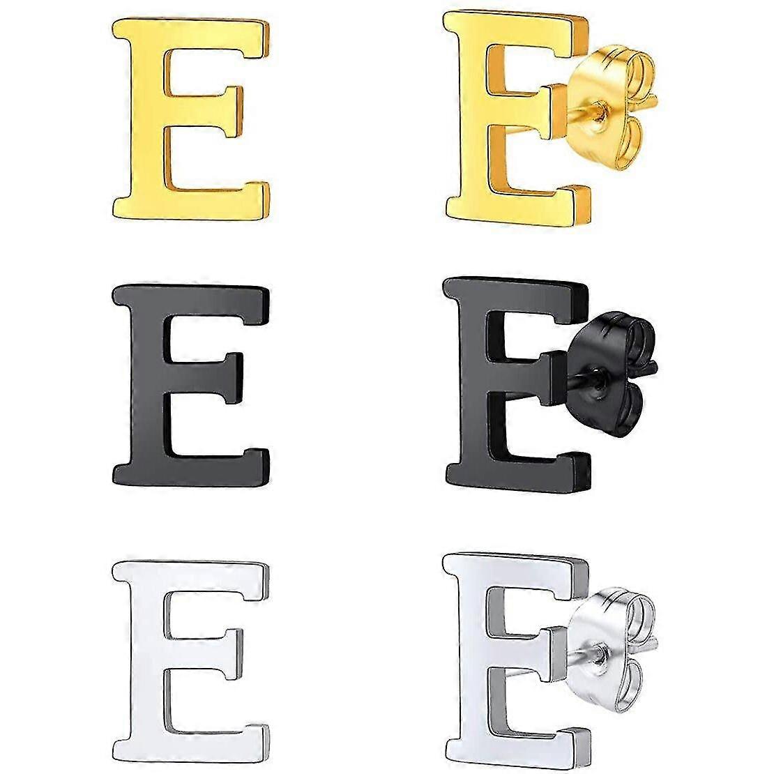 earrings initial pairs stud set,stainless letter alphabet steel