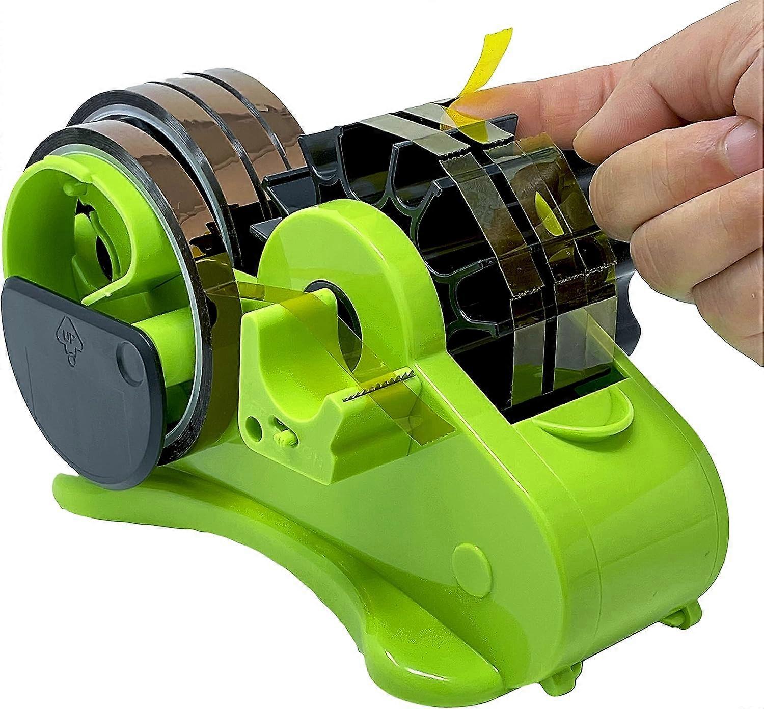 Multi-Roll Semi-Automatic Desk Tape Dispenser - Cut Multiple Tapes To 1.5L At Once, On/Off Manual Cutter, For Washi, Transparent, And Heat Resistant S
