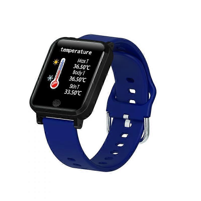 Intelligent body temperature detection bracelet, used for body temperature measurement, high temperature alarm (blue)