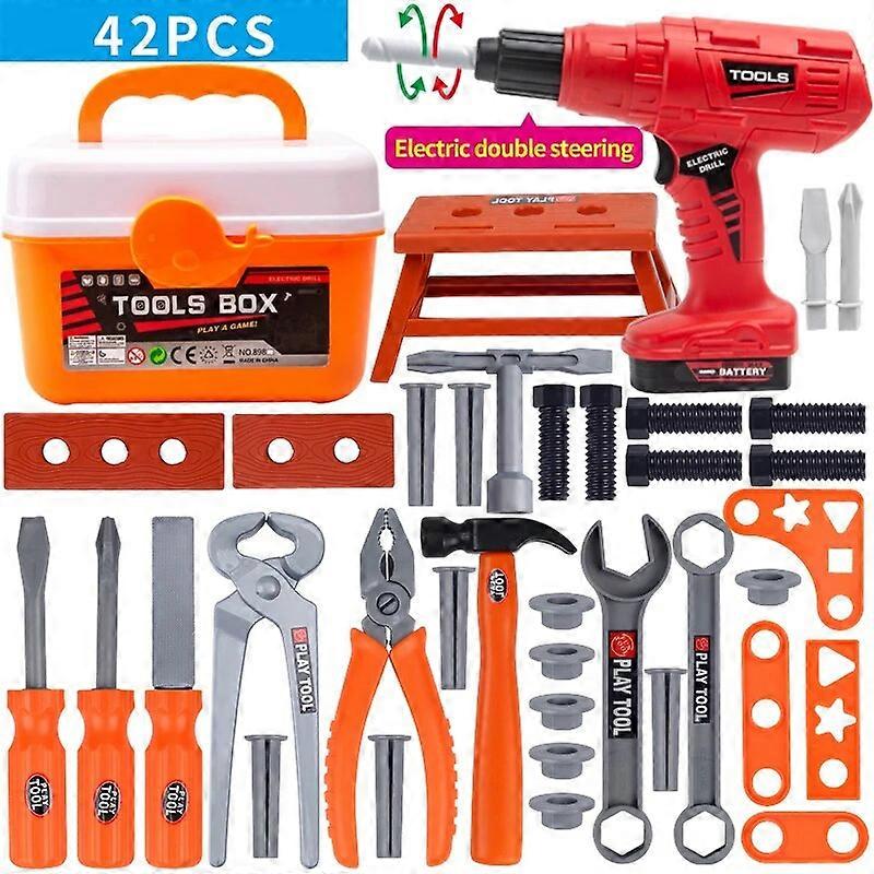 Children's Home Simulation Repair Toolbox Electric Drill Screw Disassembly And Assembly Toy Boy Storage Box Toy Assembly Tool