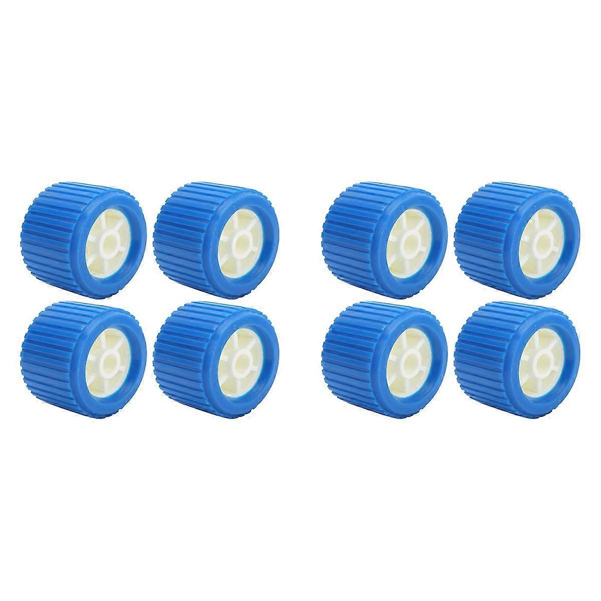 8PCS Bootsanhänger Gerippte Wobble-Rollen, Anhänger-Rollboot-Rampenrollen Bootshebe-Räder-Kit für