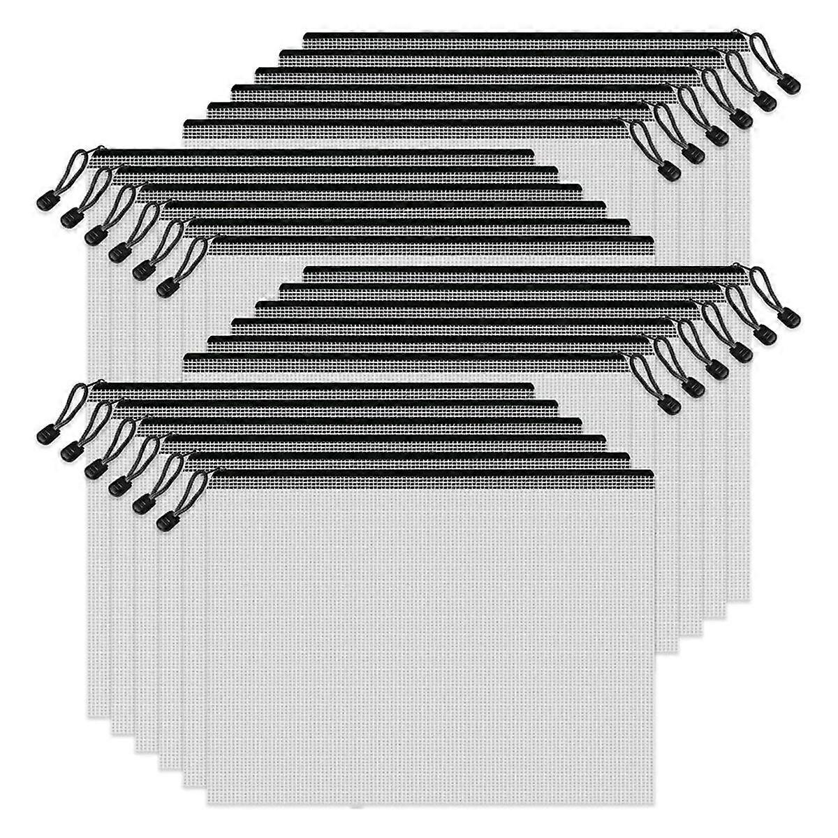 Sacchetti con cerniera in rete, 24 tasche trasparenti con cerniera, formato A4, organizer con cerniera per la scuola e l'ufficio