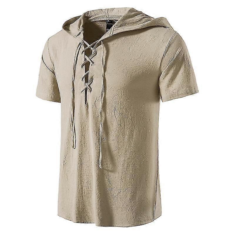 Ανδρικά πουκάμισα Scottish Jacobite Ghillie Kilt Μεσαιωνική Αναγέννηση Πειρατής Κοστούμι Μακρυμάνικο Κορδόνι Μέχρι Henley Shirt Άνδρες Camisas
