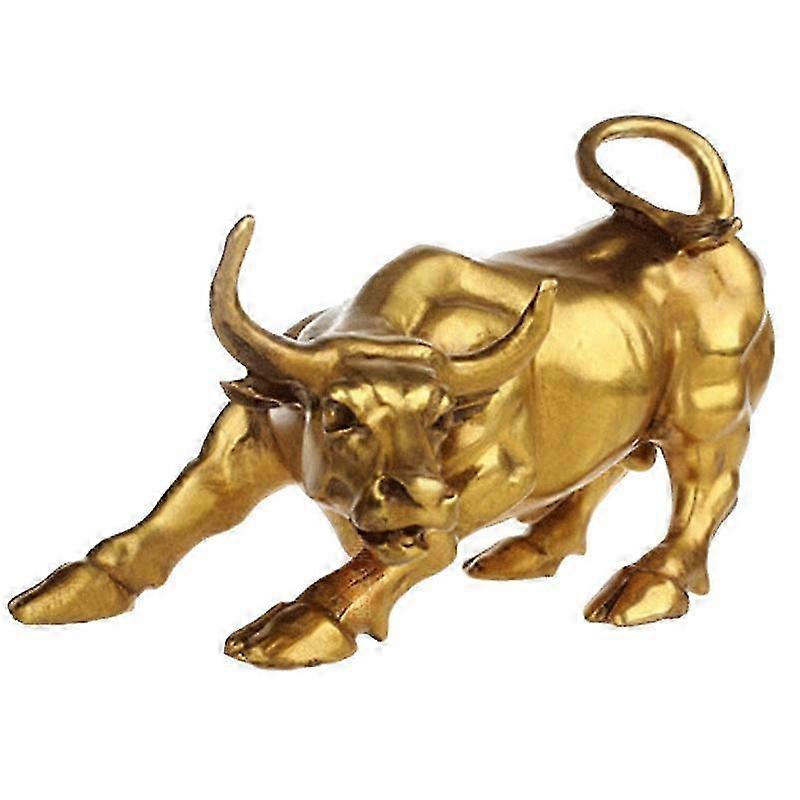 Feng Shui Fortuna Ottone Toro Statua, Scultura Toro di Rame Dorato Rappresenta Bene Di Carriera