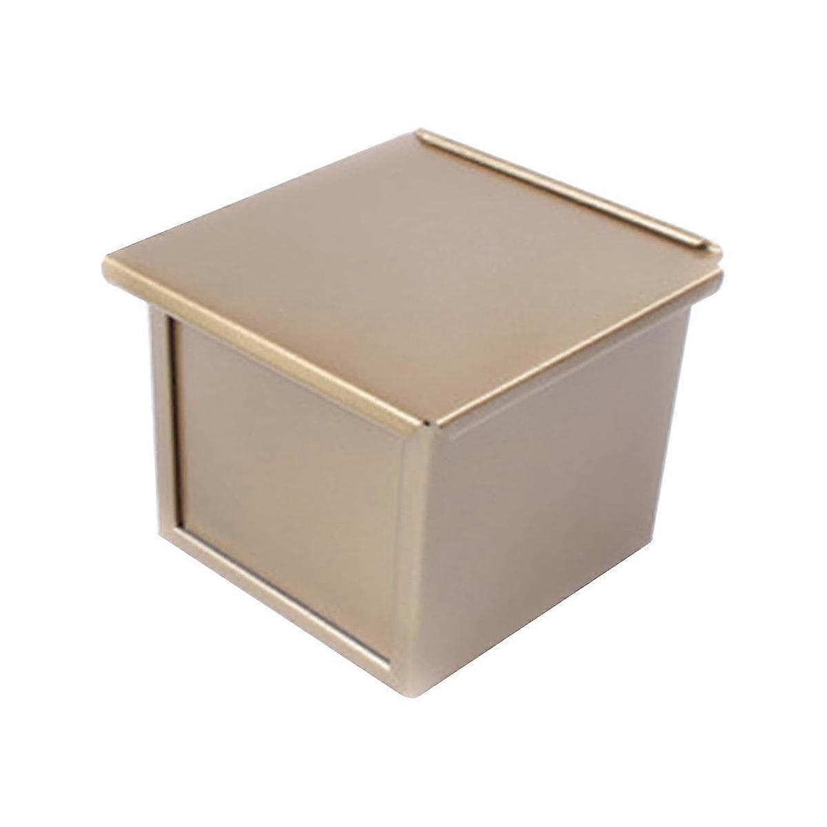 Mini Loaf Pan with Lid, Dough Capacity Non-Stick Rectangle Flat Toast Box for Oven Baking
