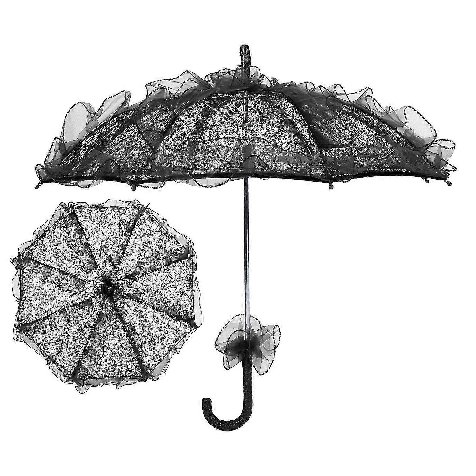 Wedding Bride Umbrella Unique Foldable Lace Parasol for Performance Props