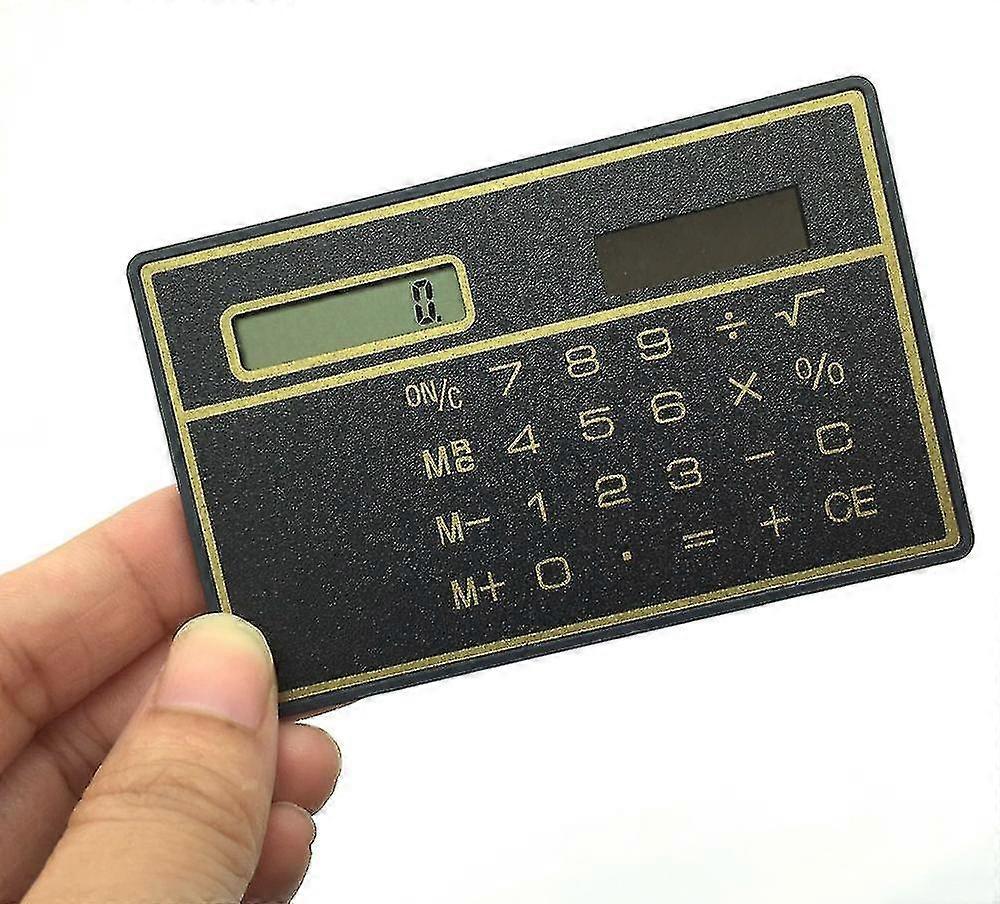 Ultra-thin Calculator Portable Mini Slim Solar Power Pocket Calculator For School, Home & Office(2pcs, Silver+black) -JA