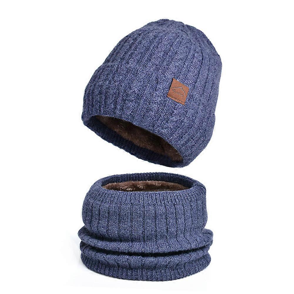 Men's Knitted Hat Scarf Gloves Three-Piece Set Comfy Keep Warm Cold-proof Beanie for Winter Daily Wear