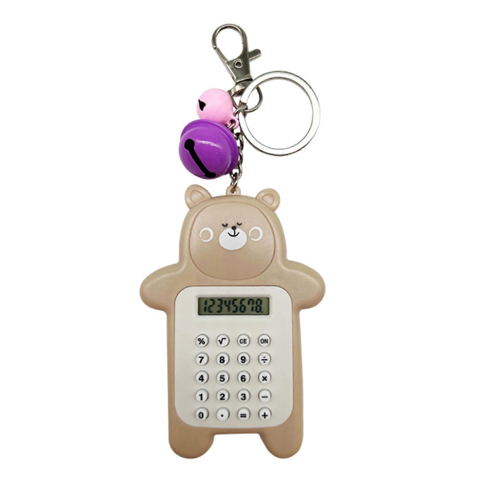 Calculators with Keyrings And Bells 8-Digit Large LCD Display Calculator for Backpacks Purses Pockets