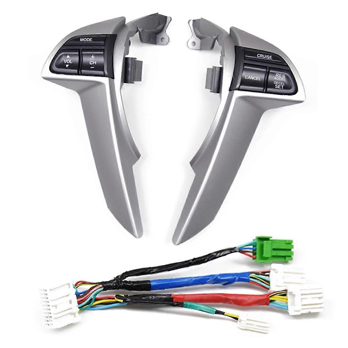 Car Steering Wheel Cruise Control Multifunction Button Volume Adjustment Switch for Accord 2008-2012,Without Hole
