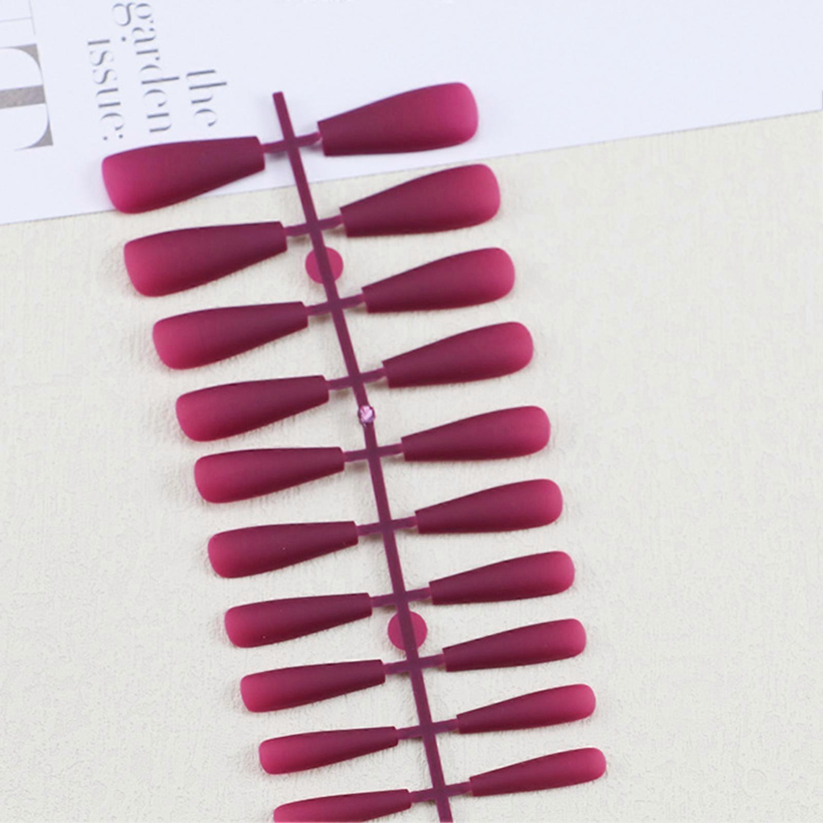 240pcs Women Artificial Nails Solid Color Frosted Surface Fake Nails for Hand Decoration Nail Art