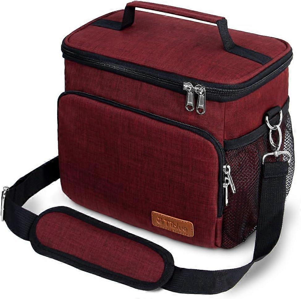 Insulated Lunch Bag for Women/Men - Reusable Lunch Box for Office Work School Picnic Beach - Leakproof Freezable Cooler Bag with Adjustable Shoulder S