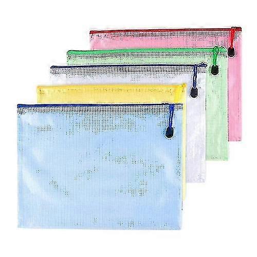 10pcs Thickened A4 Transparent File Zipper Bag Student Storage File Bag Waterproof Information Bag