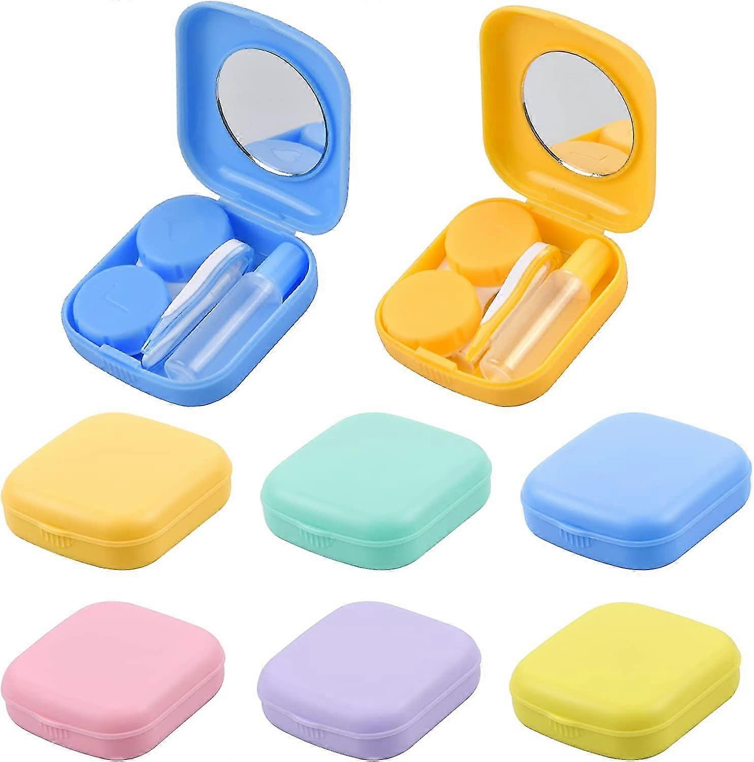 6pcs Contact Lens Cases, Mini Eyes Contact Lens Case, Colorful Coded L&r Soaking Gift