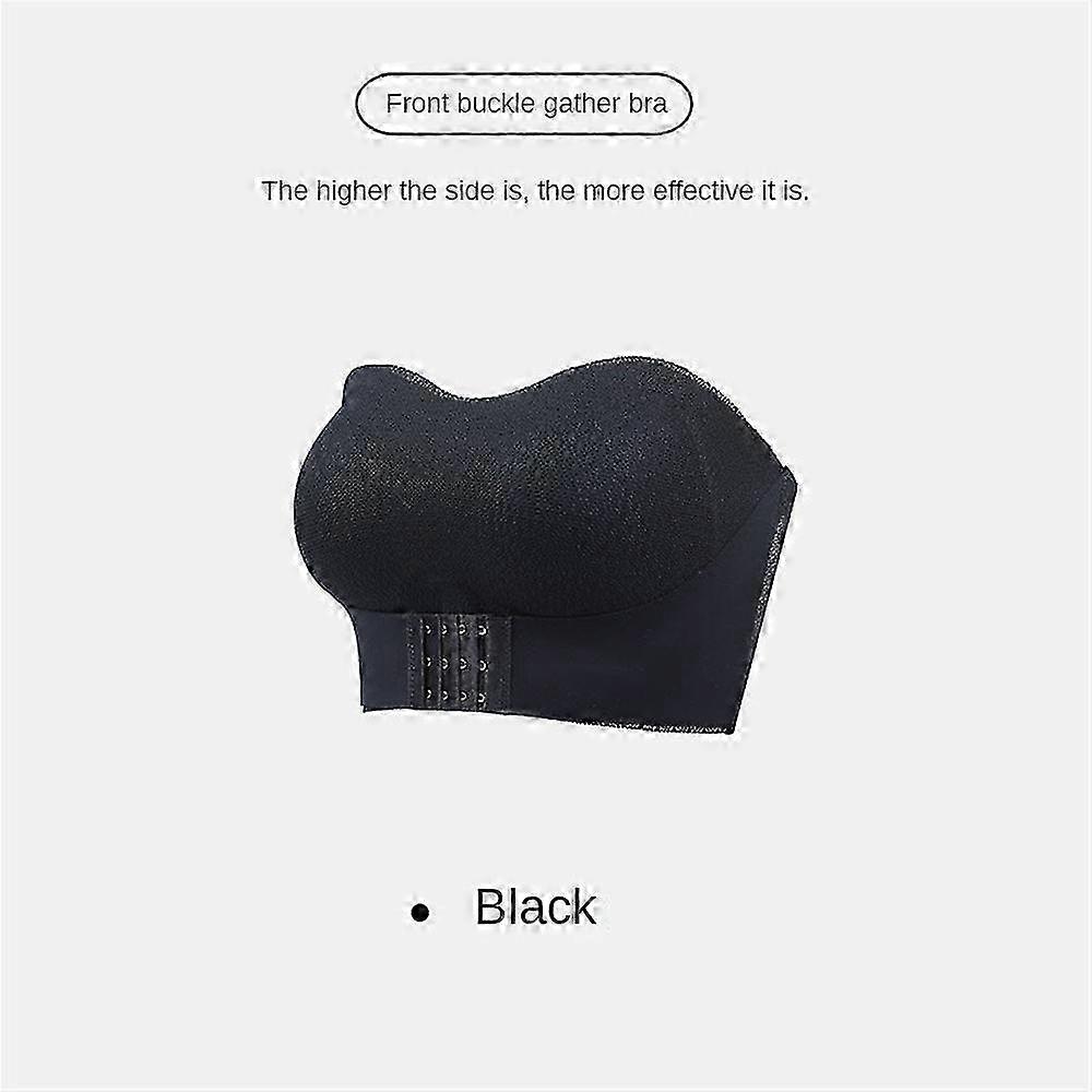 Axelbandslös Plus Size Damunderkläder Push-Up Främre Spänne Sömlös Chic Bröllopsklänning Osynlig BH