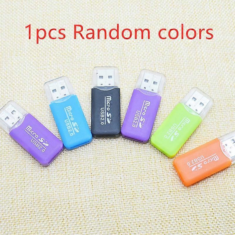 1pcs USB 2.0 Mini Multicolor Plastic Memory Card Reader Portable High Speed Transmission