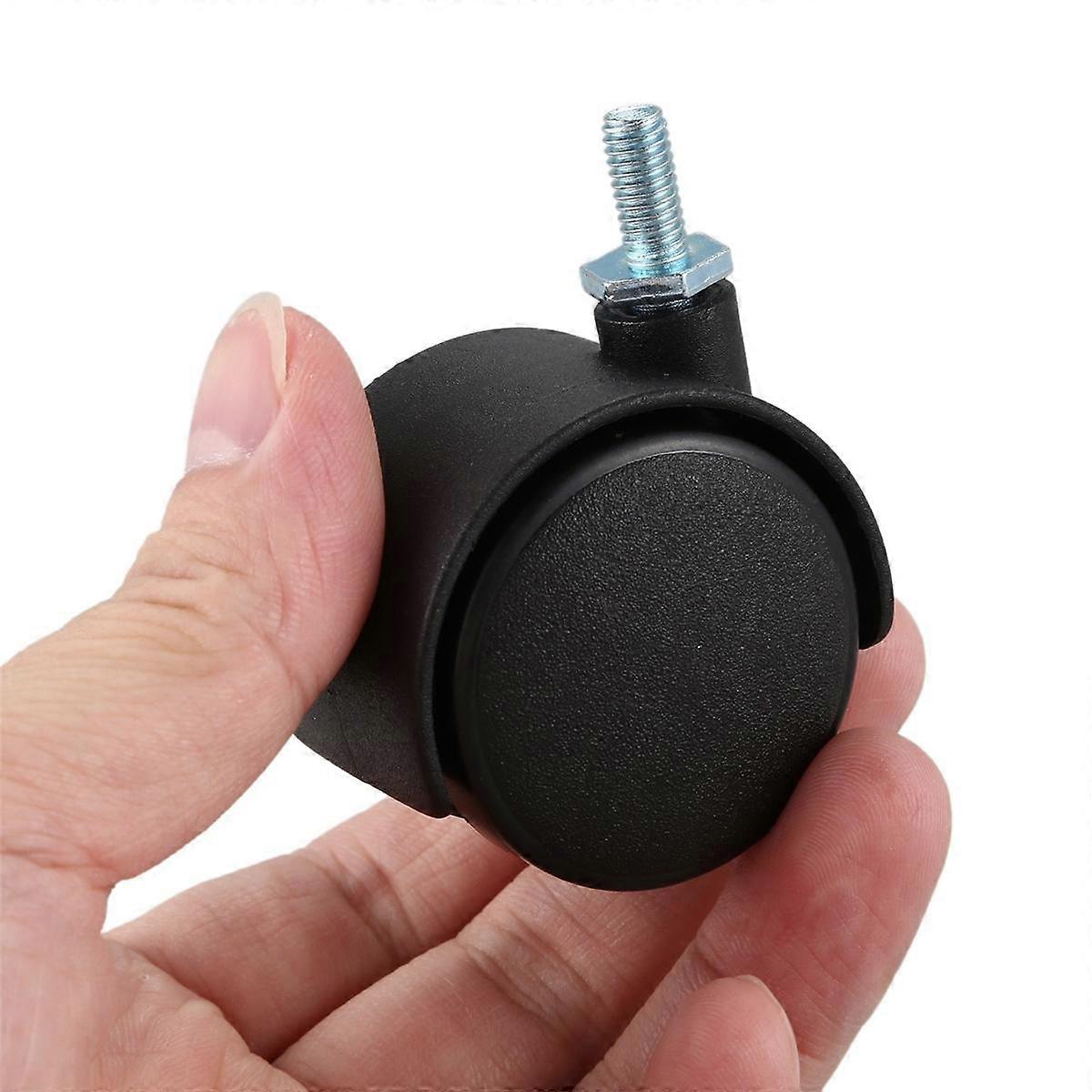 6 mm kierteinen varsi 40 mm kaksoispyöräinen pyörivä pyörä musta