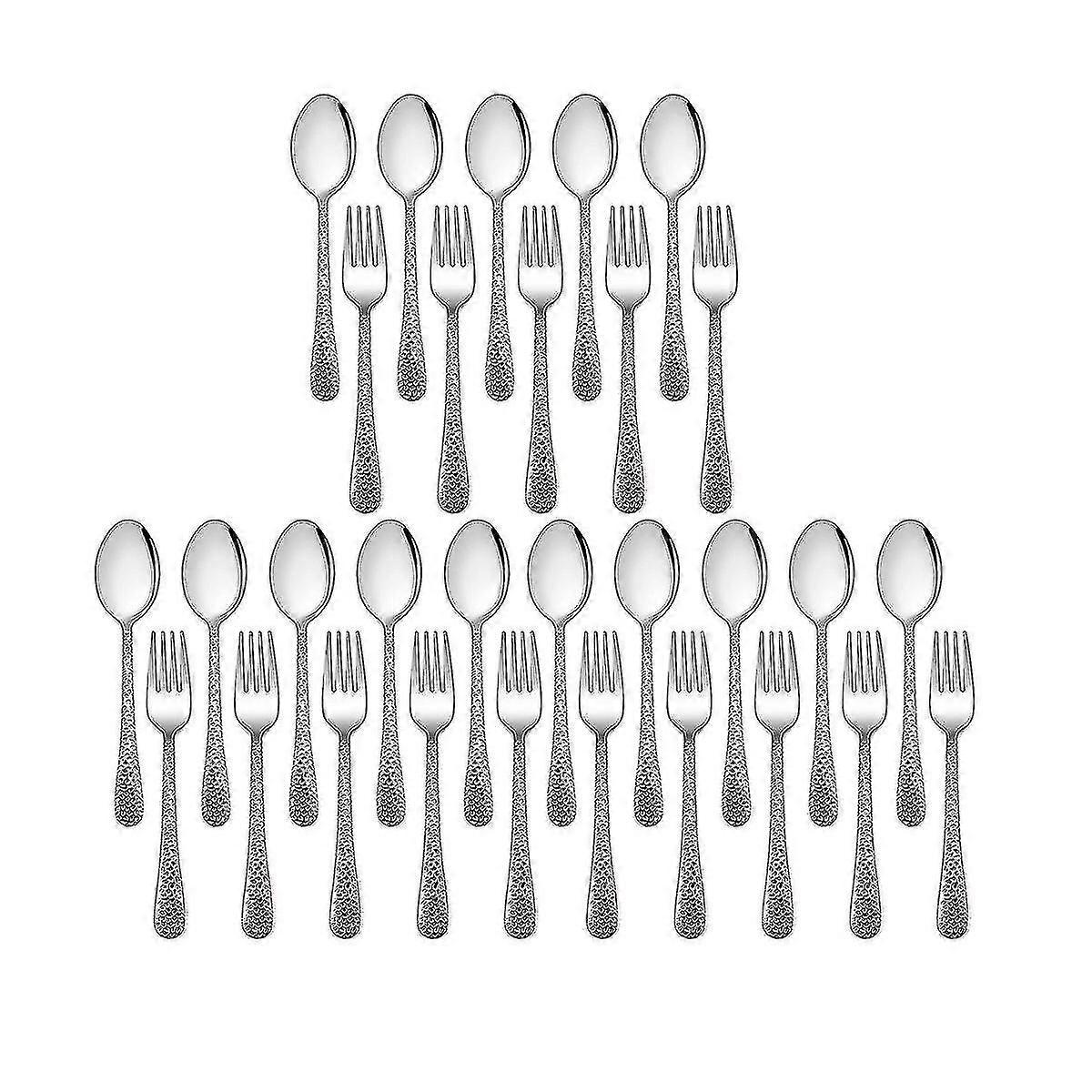 30ピース 子供用シルバーウェアセット ステンレススチール 幼児用食器 フラットウェアセット 幼児用シルバーウェア スプーン