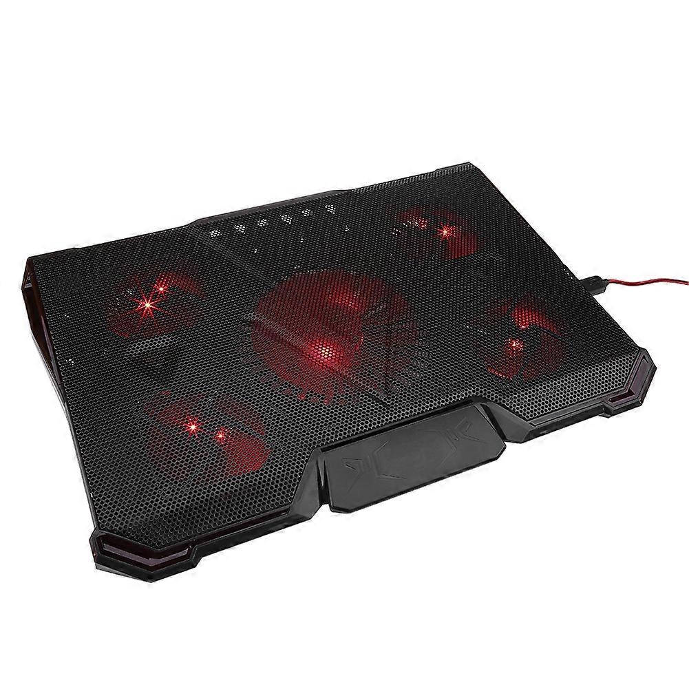 Refroidisseur d’ordinateur portable 5 ventilateurs LED Support de coussin de refroidissement réglable pour ordinateur portable de 12 à 17 pouces