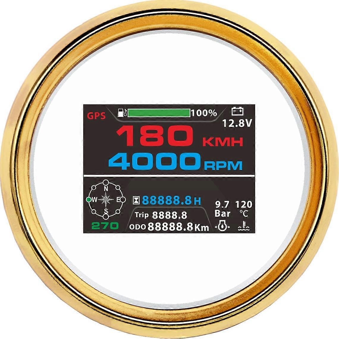 85mm GPS Speedometer 10 in 1 Auto Marine Multi-functional Gauge Voltmeter 9~32V Fuel Level Water Temp Oil Pressure With Alarm