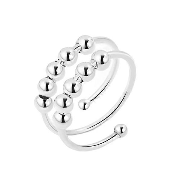 Anti-Stress Ring Double Adjustable Copper Platinum Silver