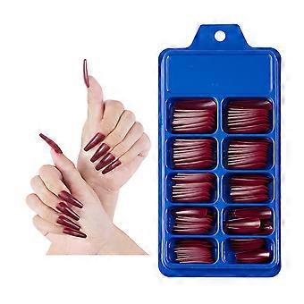 Kleur Nagel Nep Nail Art Patch (1 doos-Wijn Rood)