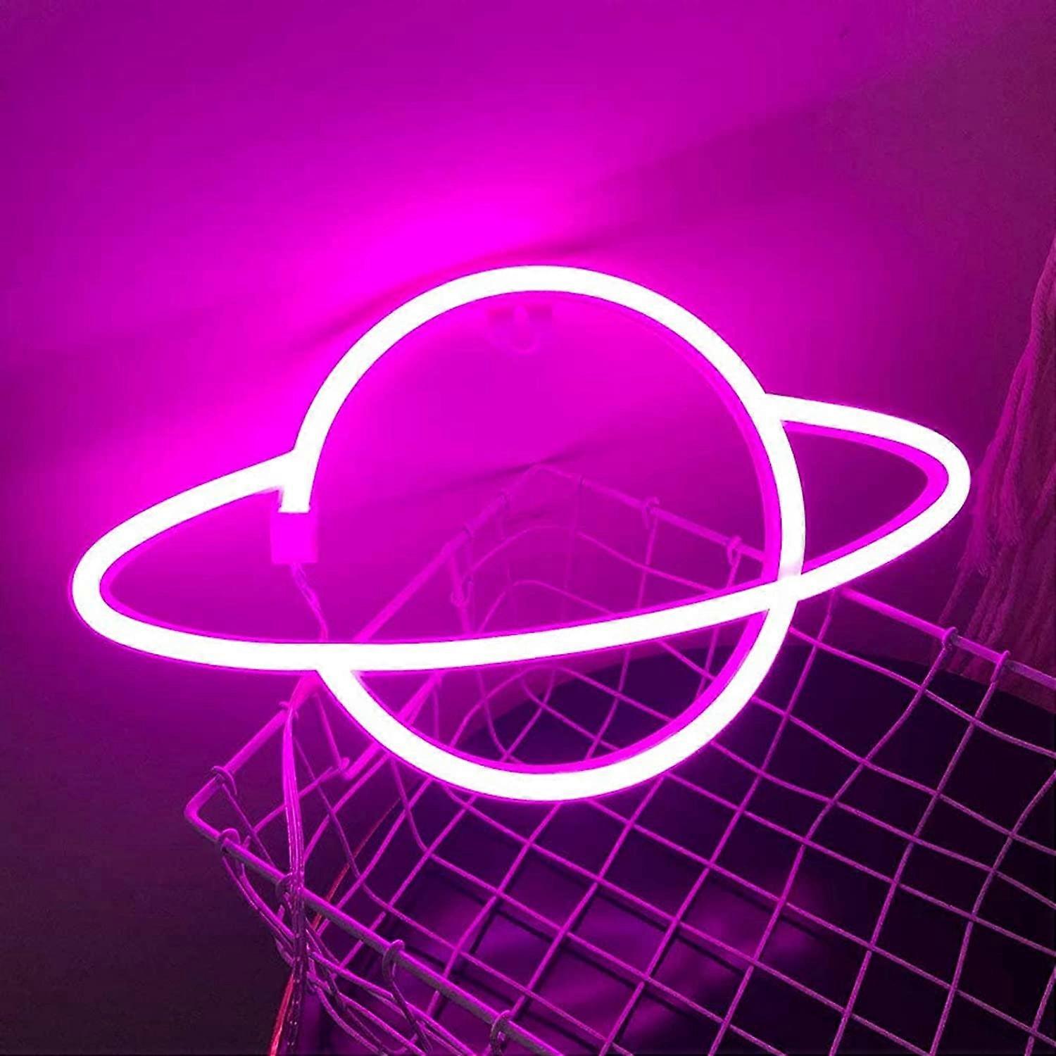 Neon Signs-Planet Neon Sign|Led Neon Light neon Wall Signs,Pink&Blue