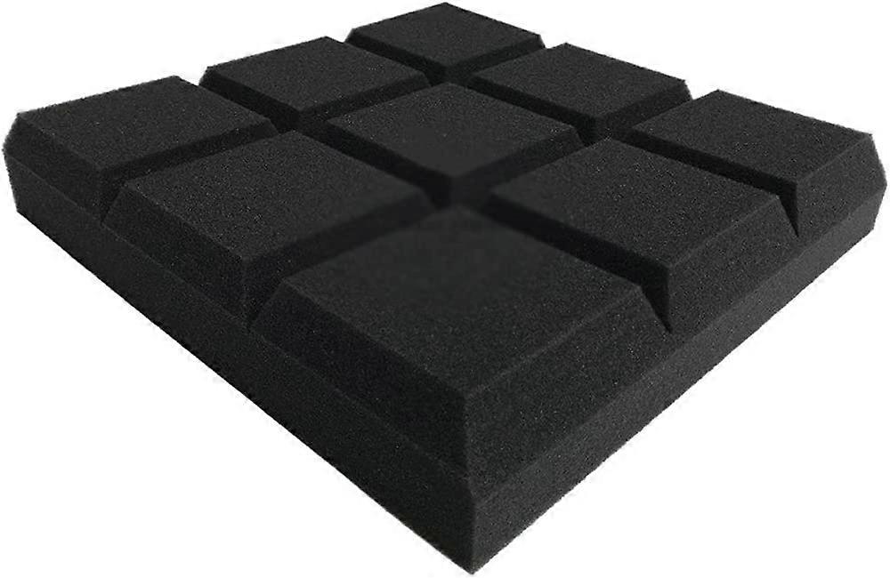 300x300x50mm 12/24pcs Soundproofing Sound Absorbing Foam Sound Absorbing Treatment Board for Studio Recording Studio Wedge Shape Protective Sponge (Si