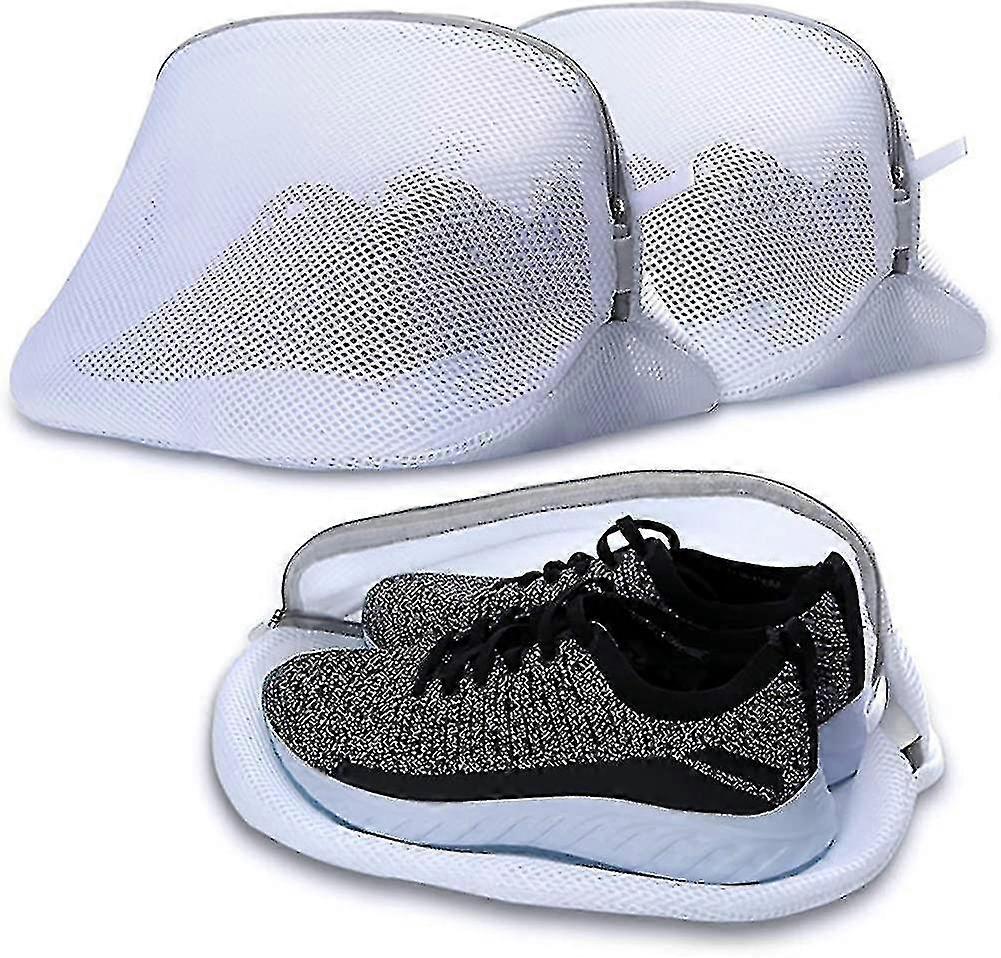 Set Of 3 Shoe Wash Bags, Laundry Net With Zipper For Washing Machine Mesh