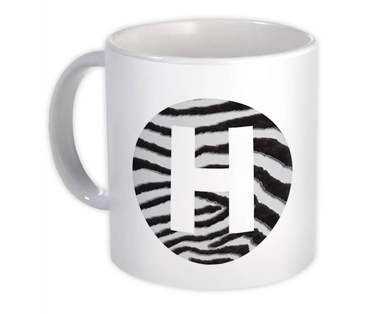 Gift Mug: Monogram Letter H Zebra