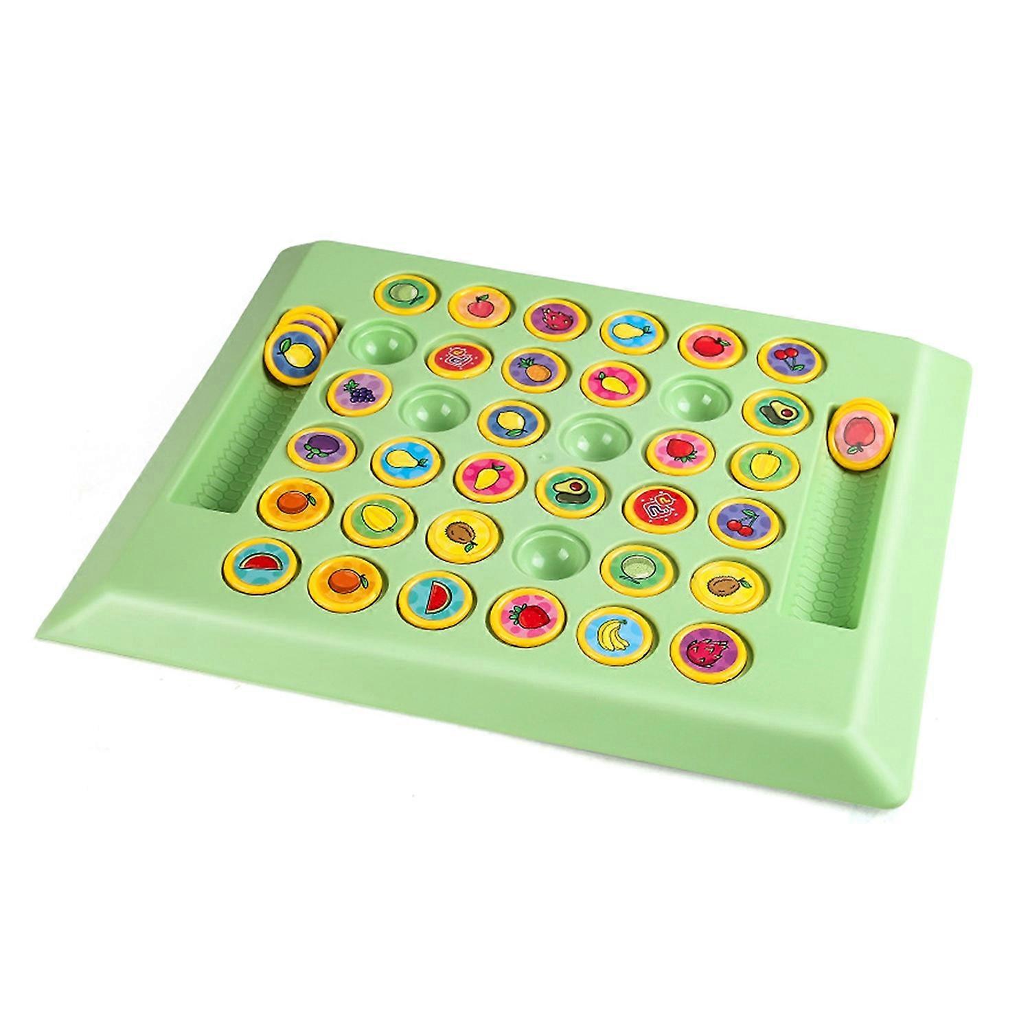 1 Set Kids Memory Flip Chess Game 2 Players Animal Fruit Chess Matching Board Game Focus Training