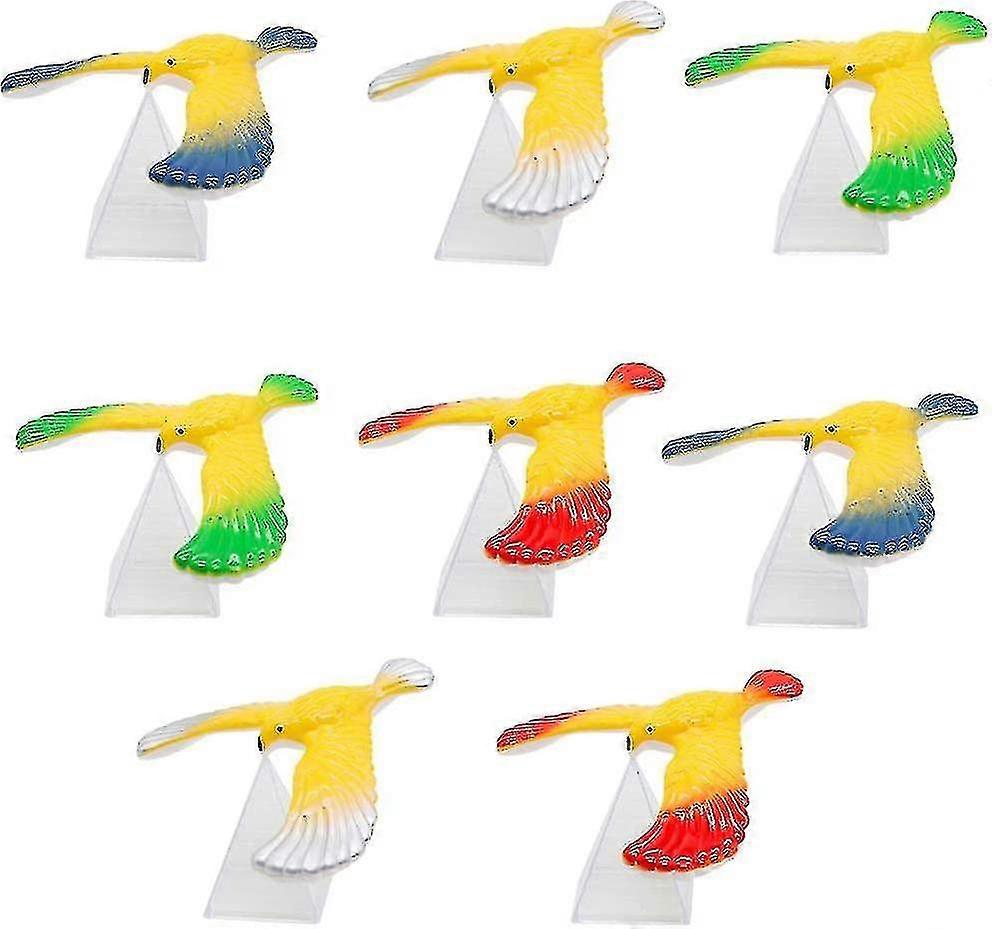 8 Sets Balance Bird Balancing Eagle Gravity Bird With Pyramid Combination For Physical Science Prop Office Desktop Decoration Decompression Gift