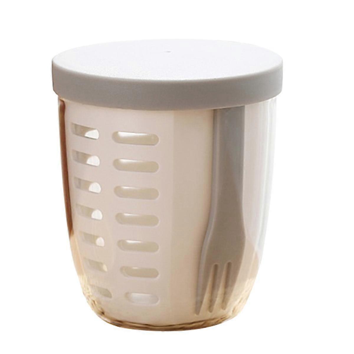 Fruit Salad Storage Cup with Lids and Fork,Plastic Food Storage Container Set with Airtight Lids for Kitchen, Office C