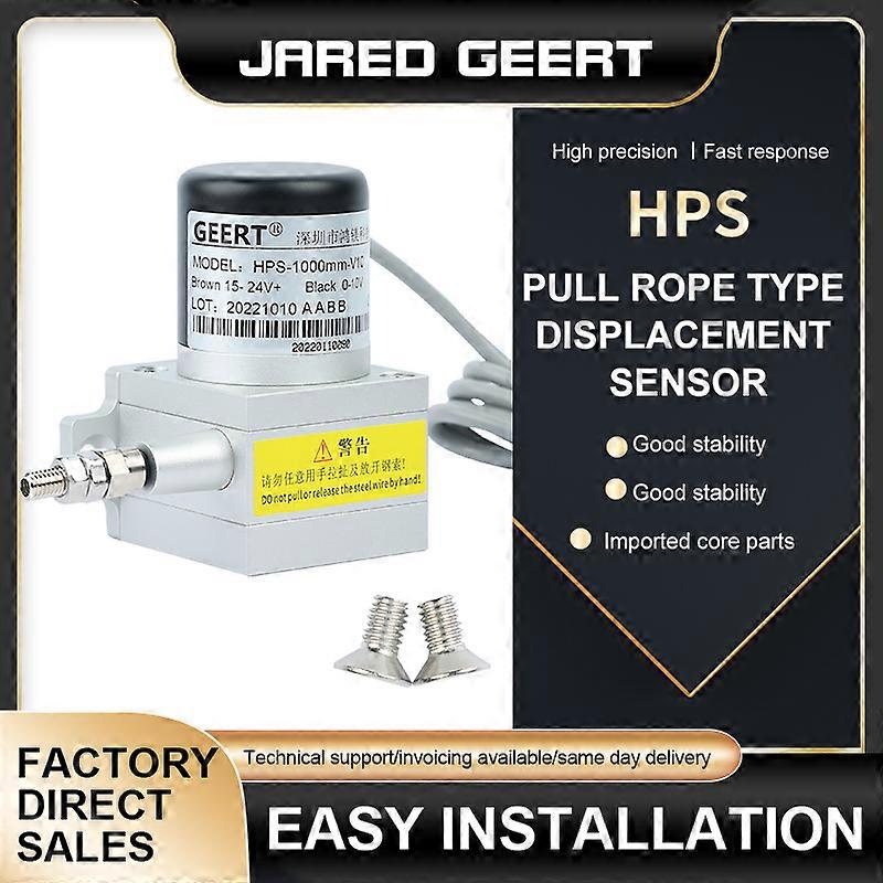 GEERT HPS Pull Rope Wire Displacement Sensor High Precision Cable Sensor Draw Wire Potentiometer Linear Position Sensor