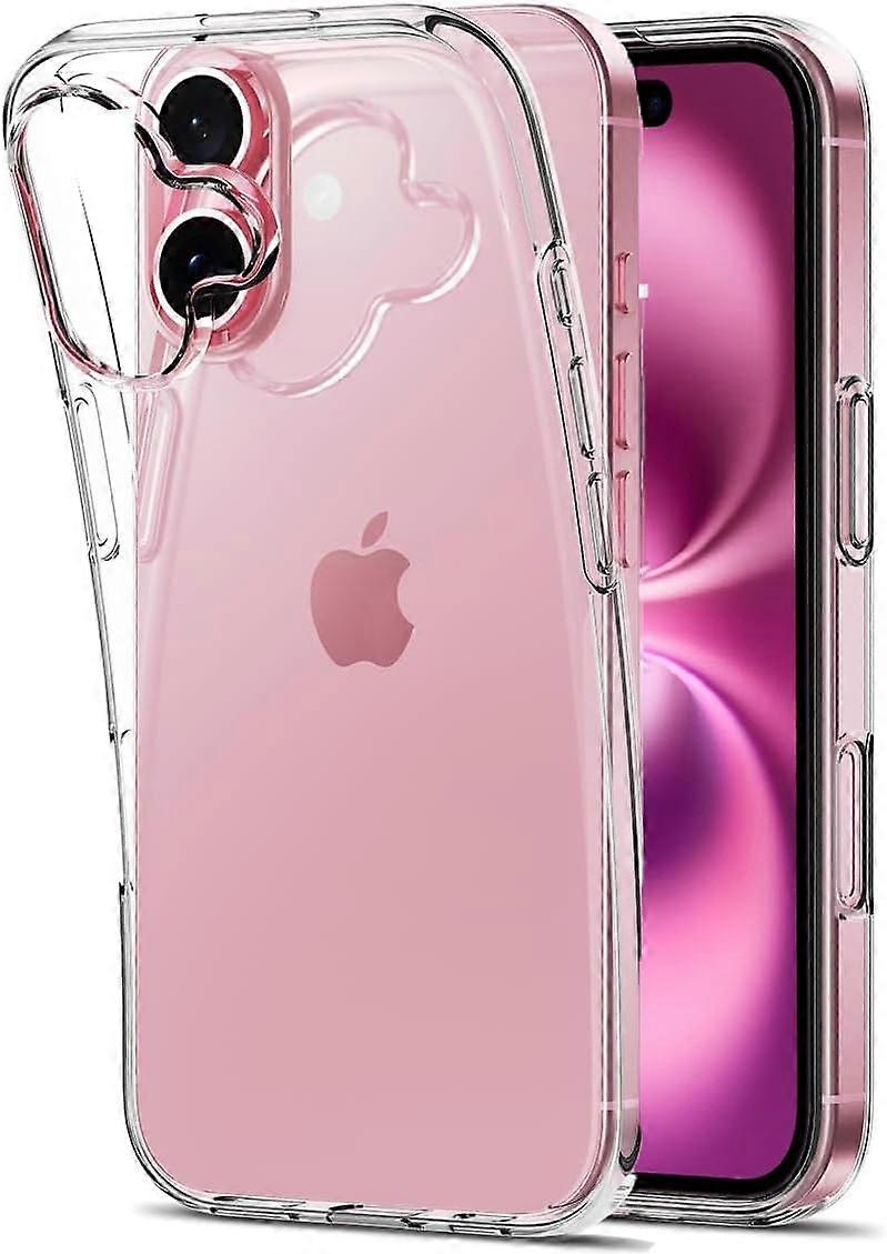 Kensty For iPhone 16 plus Clear Case Thin Transparent Silicone Gel Cover Case (Clear)
