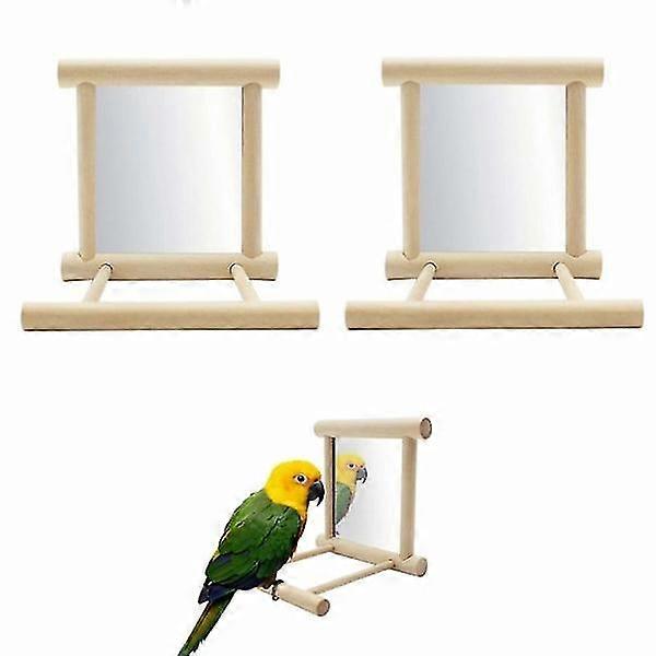 parrot bird mirrors, bird stand perch with mirror