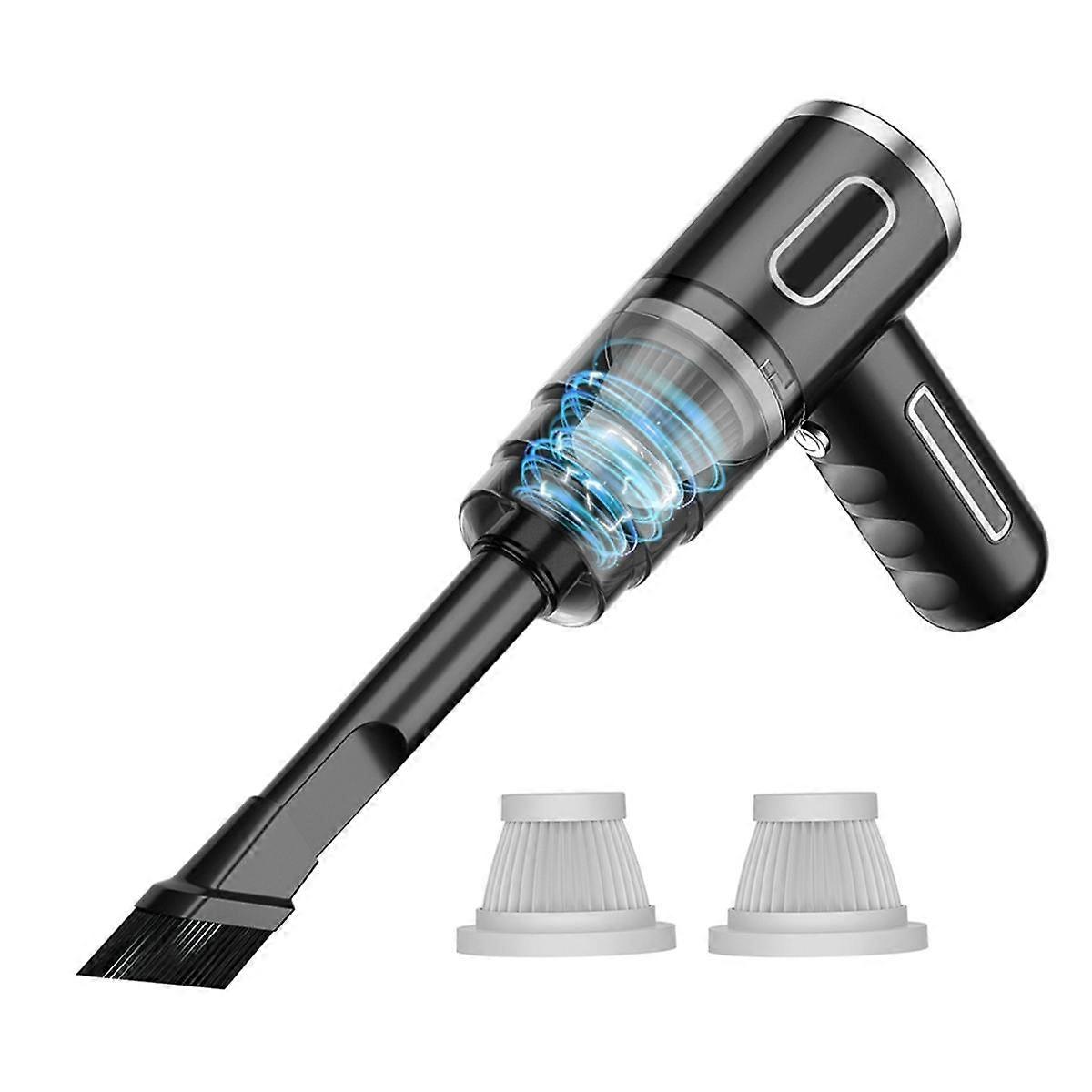 Aspirator fără fir, mic, portabil, reîncărcabil, negru