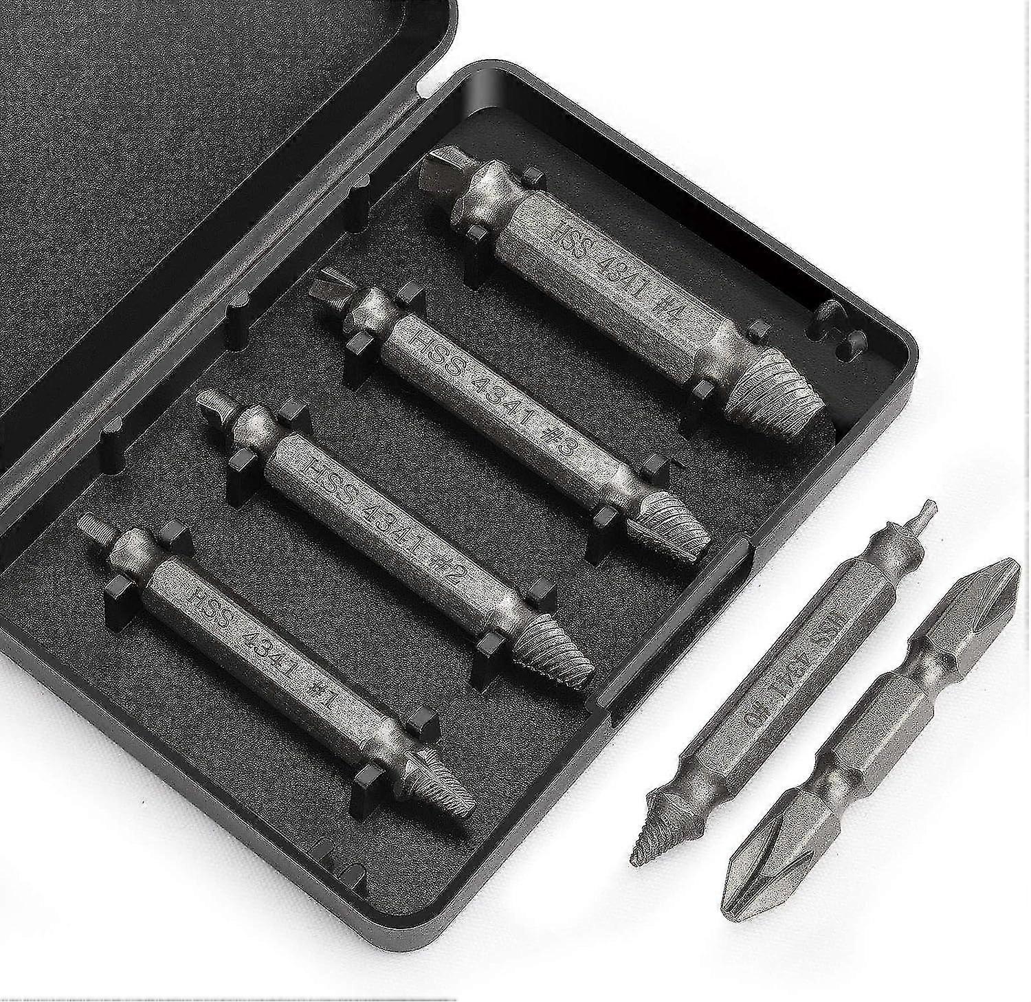 Set of 6 damaged screw extractors