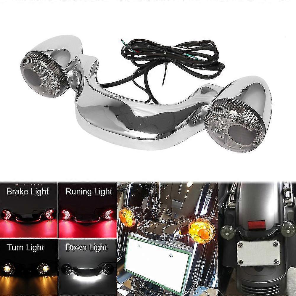 Motorrad hinterer Blinker Bremslicht Balkenlampe für Harley Touring Road Street Glide Road King Special Flhx Fltrx Fltrxs 10-21 Schwarz