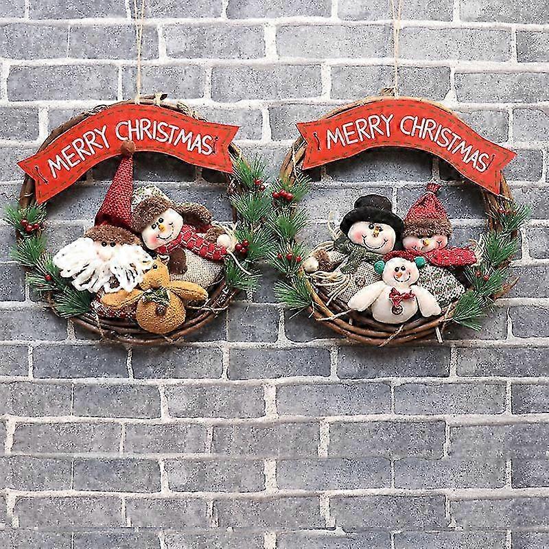 Christmas Decoration Rattan Circle With Fabric