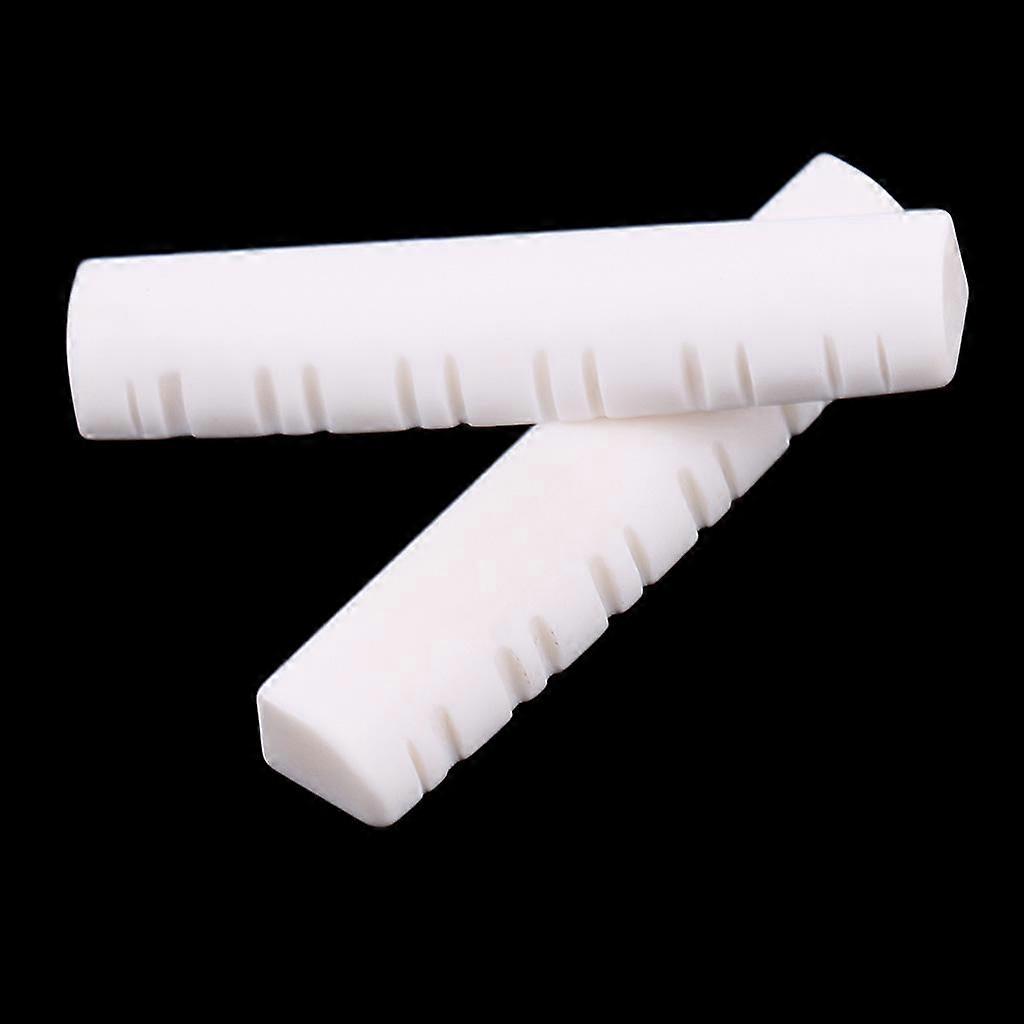 2 Pieces Bridge Slotted Saddle Nut Carved for 12-String Guitar Accessory
