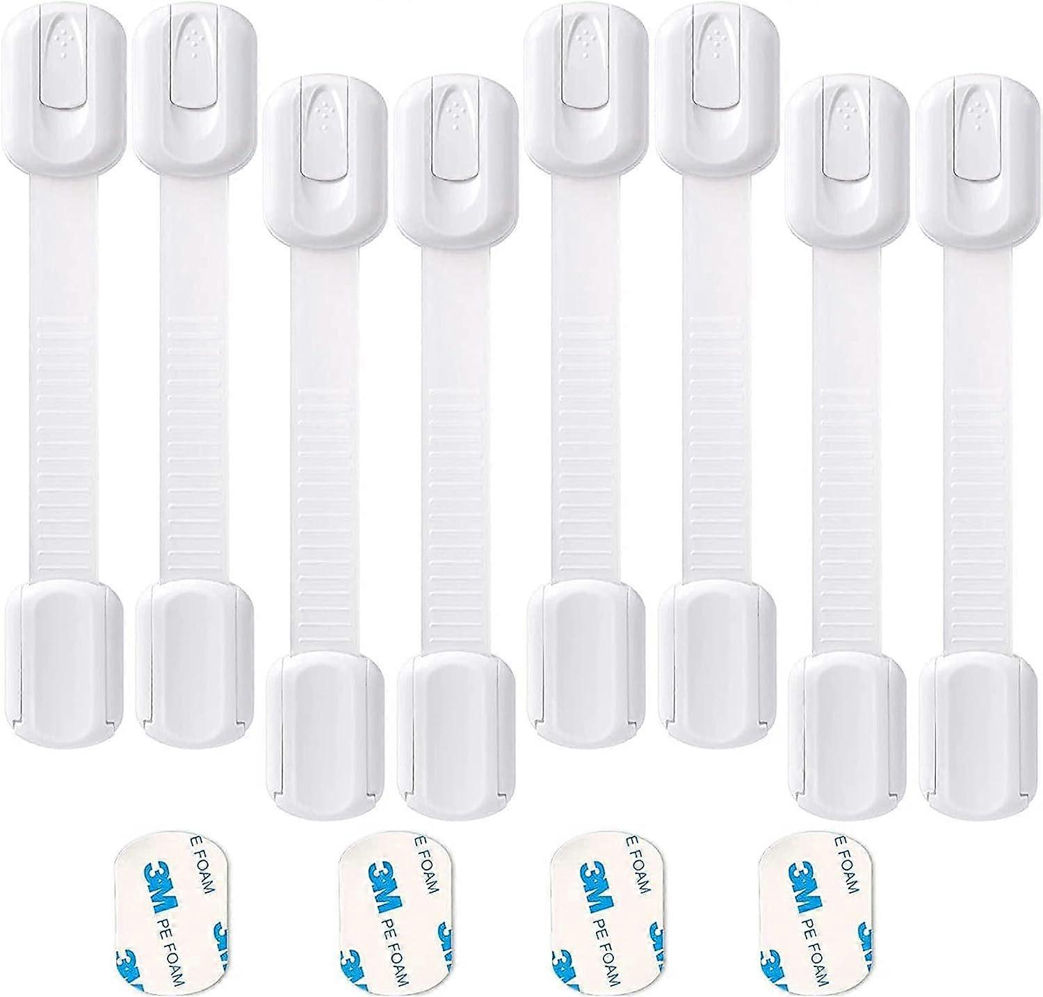 LifenC Adjustable Child Safety Locks, 8 Pack Baby Proof Your Cabinets with No Trapped Fingers, Easy Install, No Tools Needed