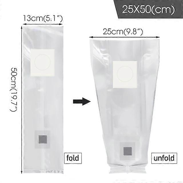 50/100Pcs Mushroom Plant Growing Kits Spawn Bag High Temperature Mushroom Nursery Bags Breathable Bags DIY Gardening Container