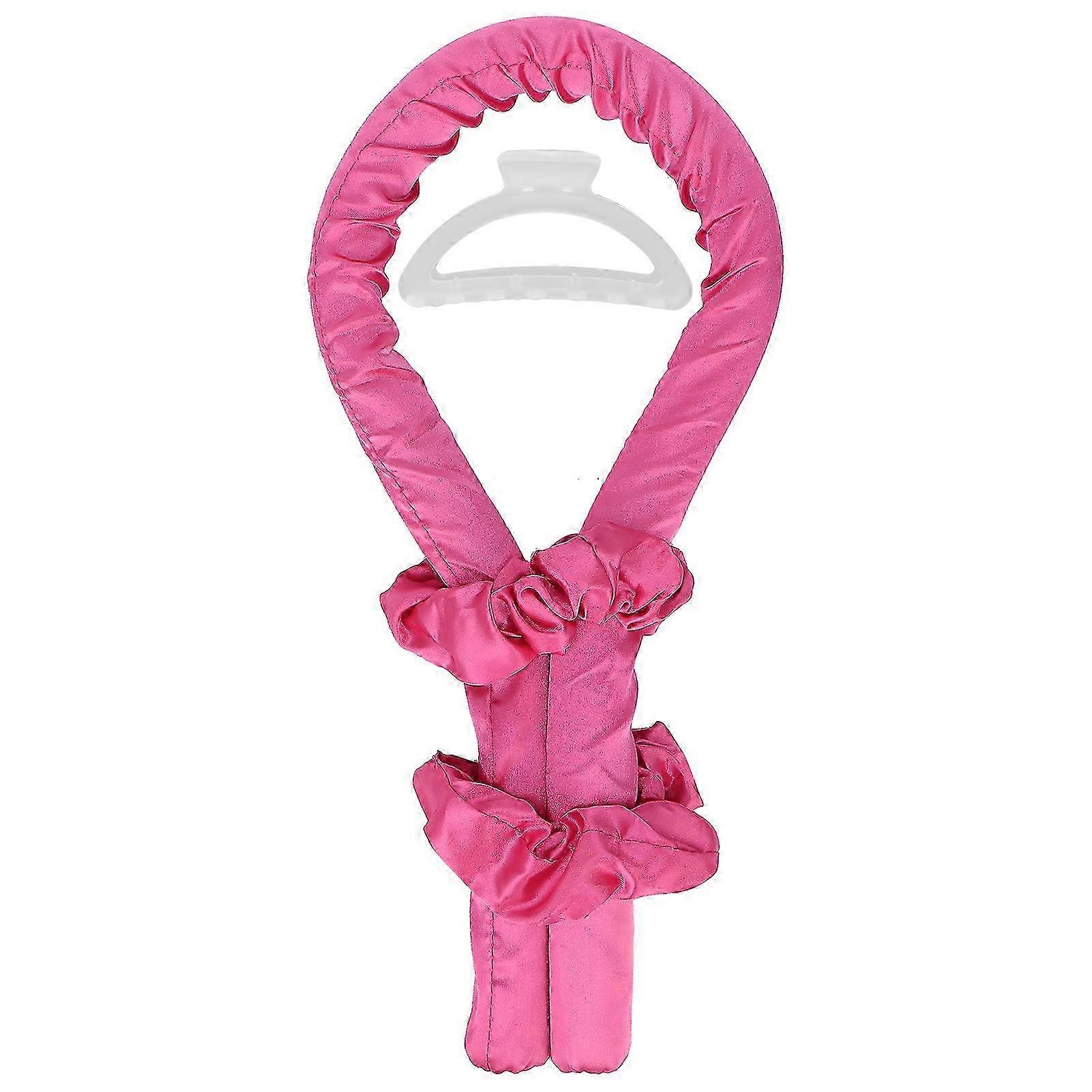 Curling Foam Hair Rollers Heatless DIY Headband for Sleeping Curls in Rose Red