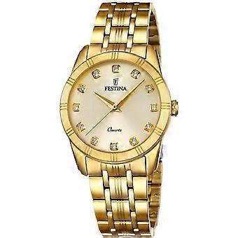 Festina Boyfriend Gold Damenuhr Etui 32 mit Swarovski-Kristallen