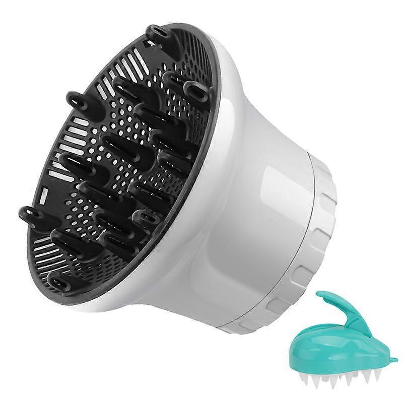 White Universal Hair Dryer Diffuser, Adjustable Hair Diffuser for Curly or Wavy Hair