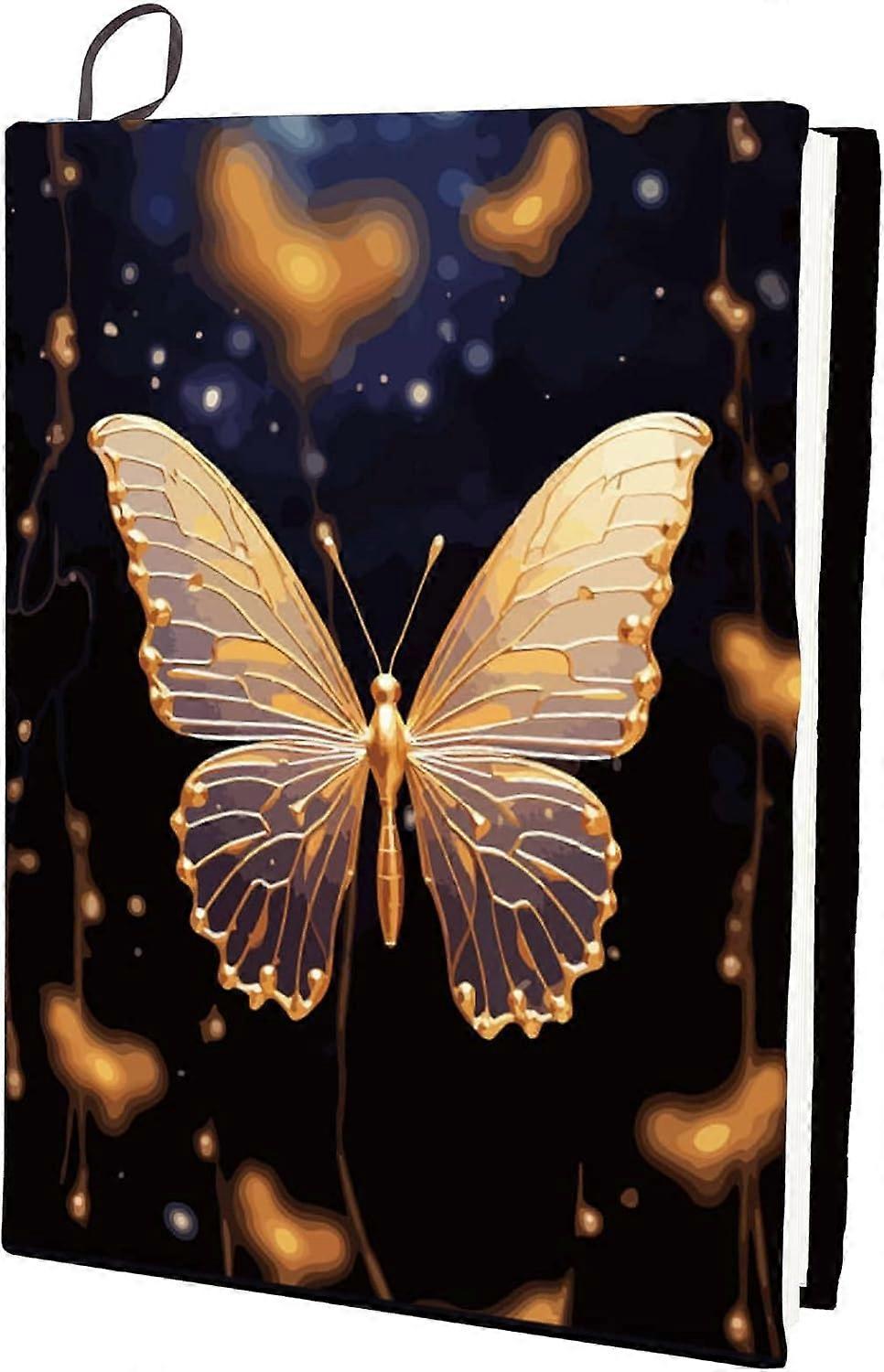 Polyester Book Covers Elastic Notebook Wraps Rectangle Butterfly 400x250mm