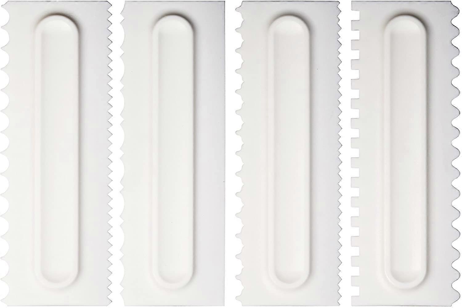 Decorating Comb and Icing Smoother, 4 Pcs Cake Scraper Set.